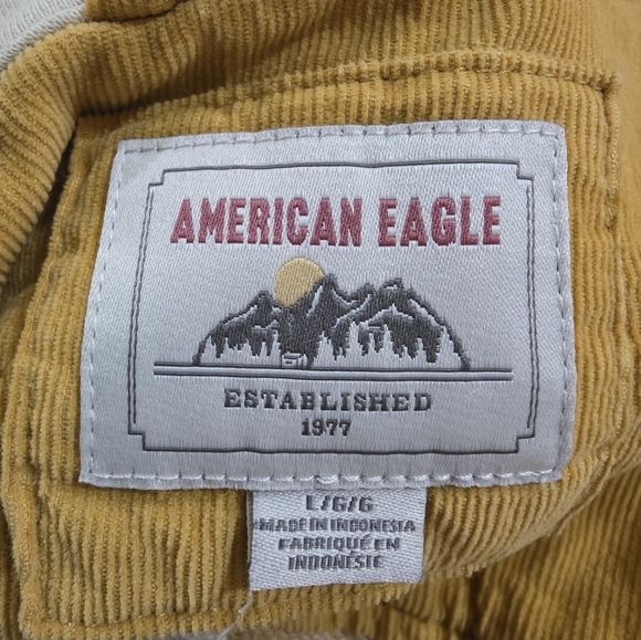 American Eagle Cozy Cabin Oversized Hoodie Plaid Flannel Long Sleeve Shirt. L - Picture 6 of 9